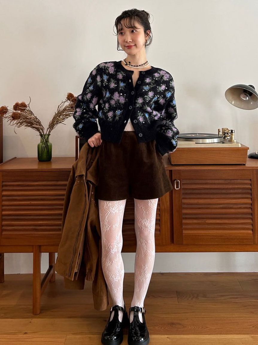 LILY BROWN「【LILY BROWN &times;ANNA SUI】ジャガードビジューニットカーディガン」|カーディガン|