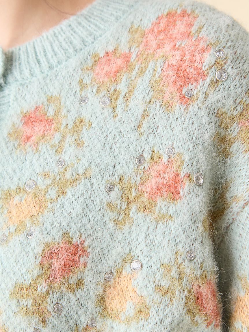 LILY BROWN「【LILY BROWN &times;ANNA SUI】ジャガードビジューニットカーディガン」|カーディガン|