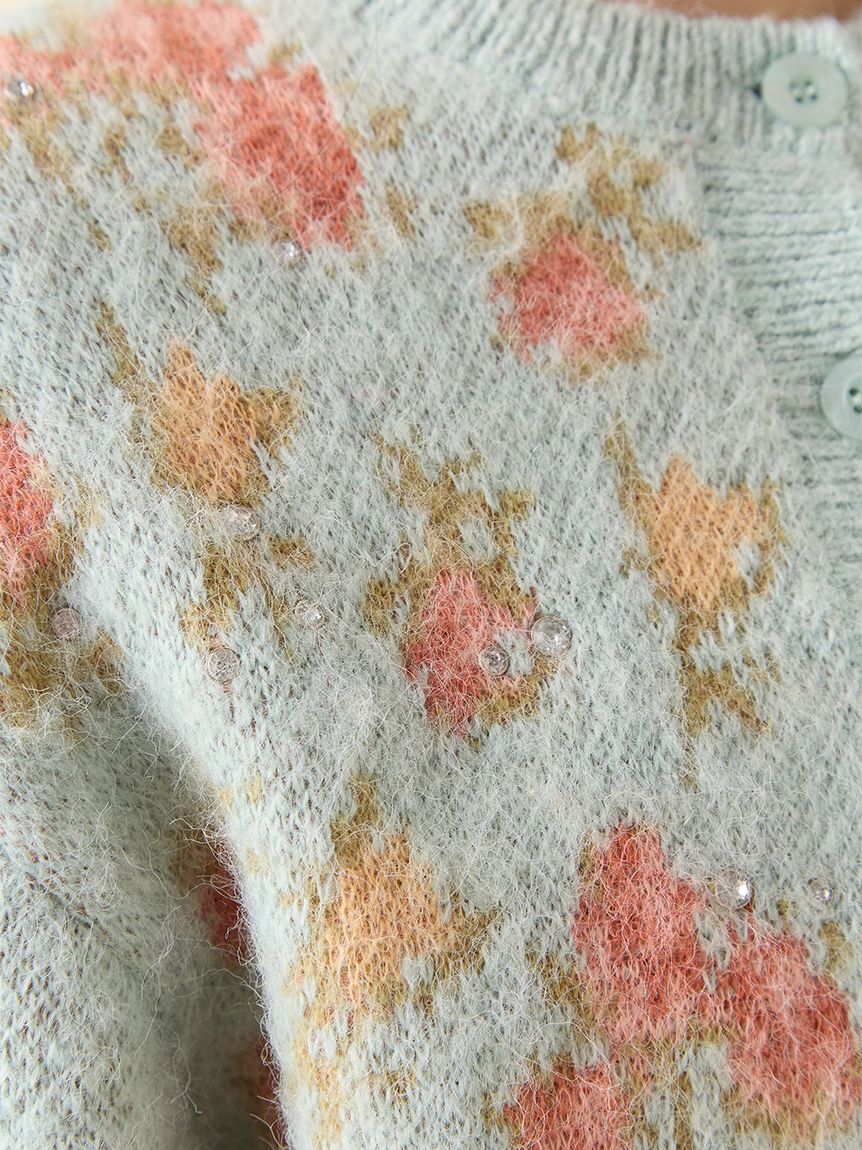 LILY BROWN「【LILY BROWN &times;ANNA SUI】ジャガードビジューニットカーディガン」|カーディガン|