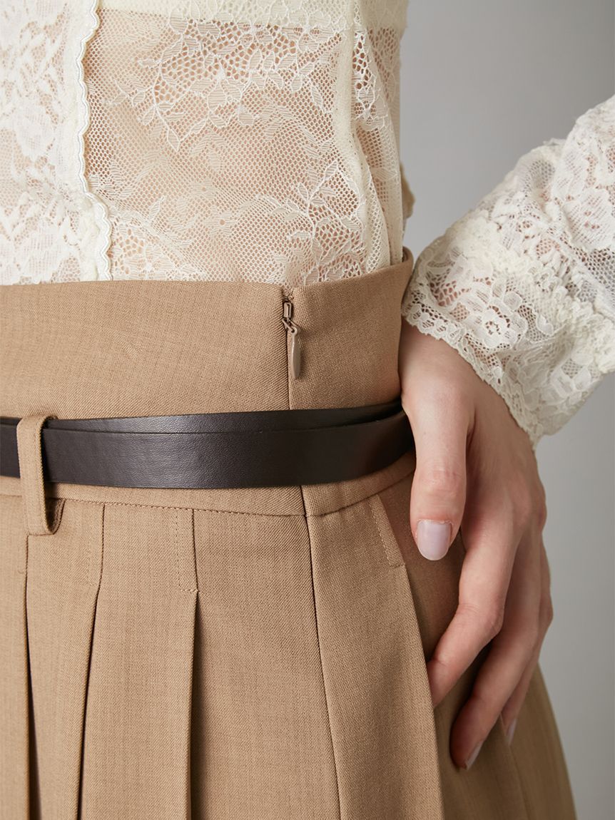 LILY BROWN「ベルト付きレースプリーツスカート」|スカート|