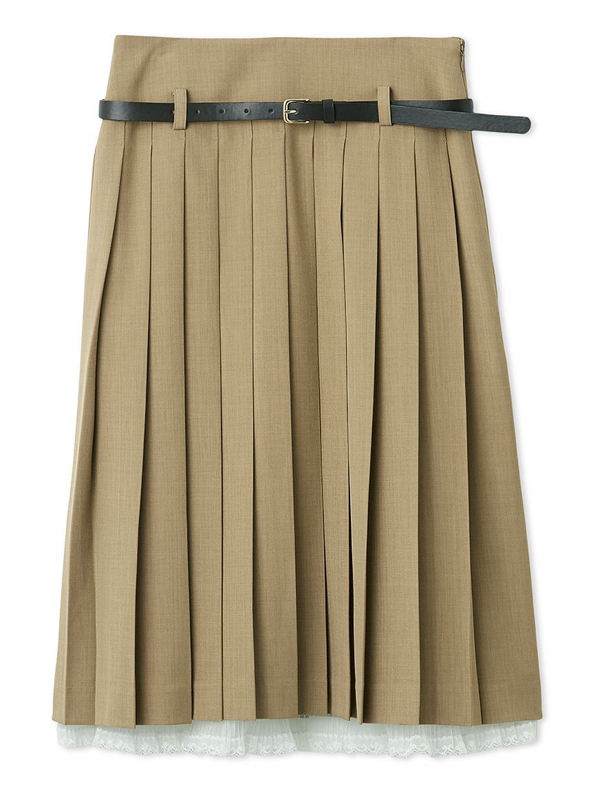 LILY BROWN「ベルト付きレースプリーツスカート」|スカート|