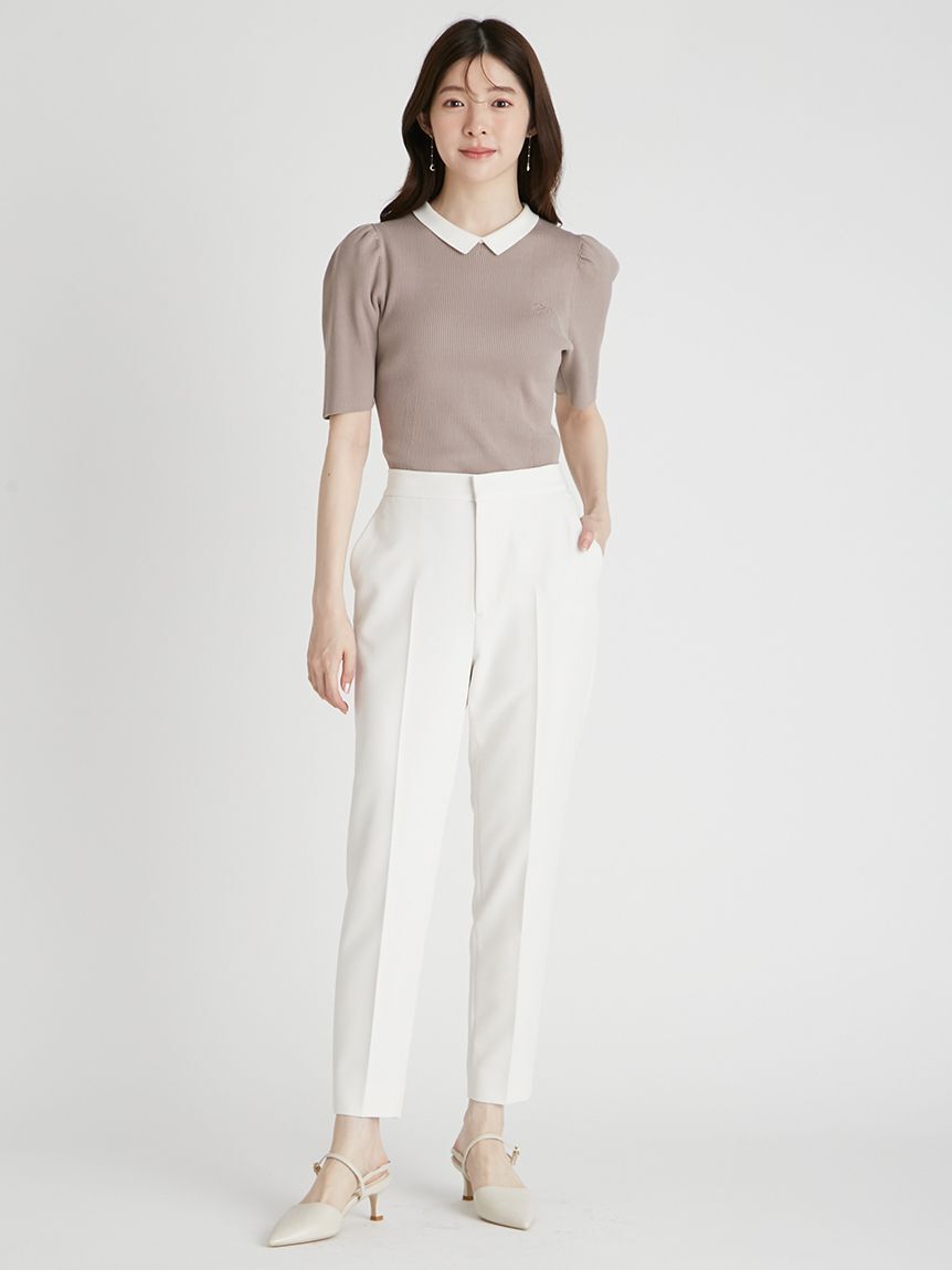 CELFORD「シルクブレンド衿付きニットプルオーバー」|ニット・セーター|