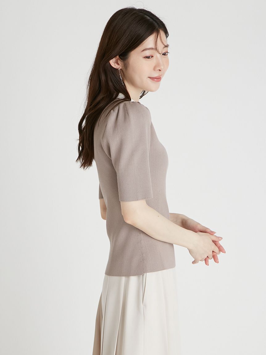 CELFORD「シルクブレンド衿付きニットプルオーバー」|ニット・セーター|