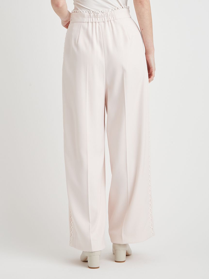 CELFORD「【洗える】レースラインワイドストレートパンツ」|チノ|