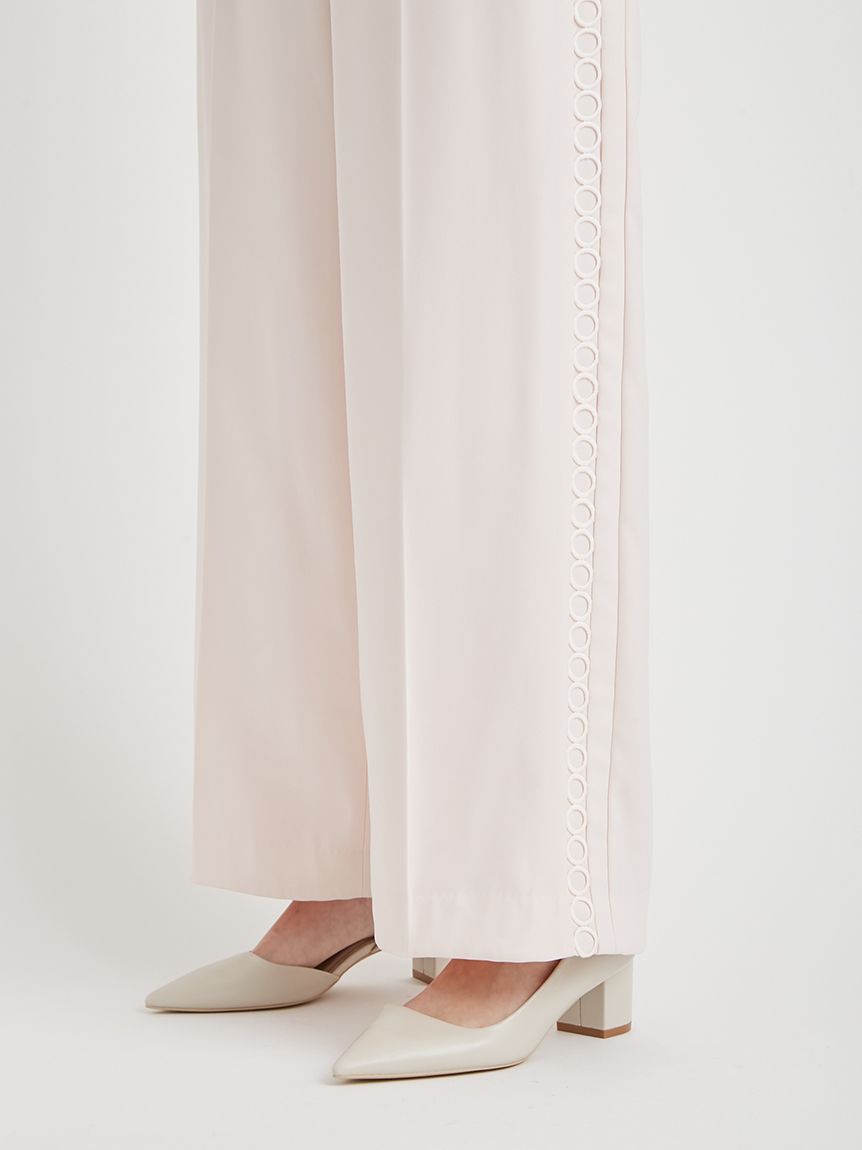 CELFORD「【洗える】レースラインワイドストレートパンツ」|チノ|