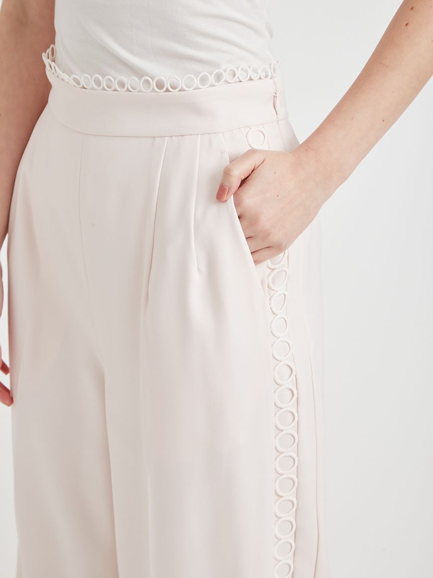 CELFORD「【洗える】レースラインワイドストレートパンツ」|チノ|