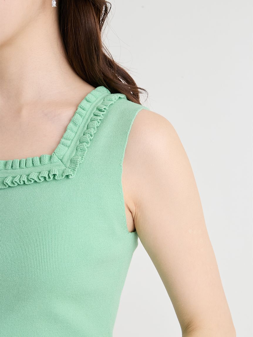 CELFORD「【UVカット】【洗える】フリルトリムニットアンサンブル」|ニット・セーター|