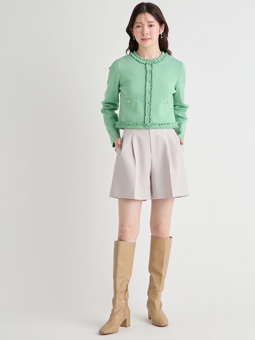 CELFORD「【UVカット】【洗える】フリルトリムニットアンサンブル」|ニット・セーター|