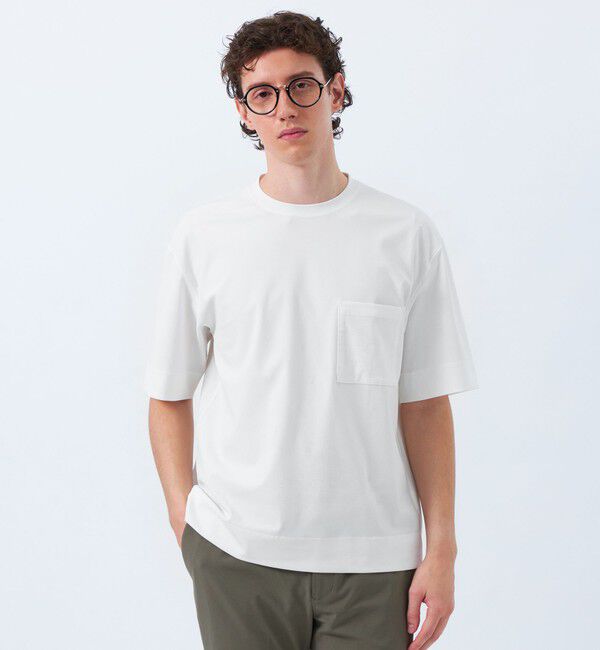 MACKINTOSH PHILOSOPHY「ドライフラットストレッチ クルーネック五分袖ポケT」|Tシャツ・カットソー|ホワイト