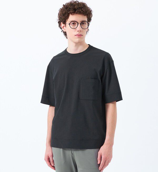 MACKINTOSH PHILOSOPHY「ドライフラットストレッチ クルーネック五分袖ポケT」|Tシャツ・カットソー|ブラック