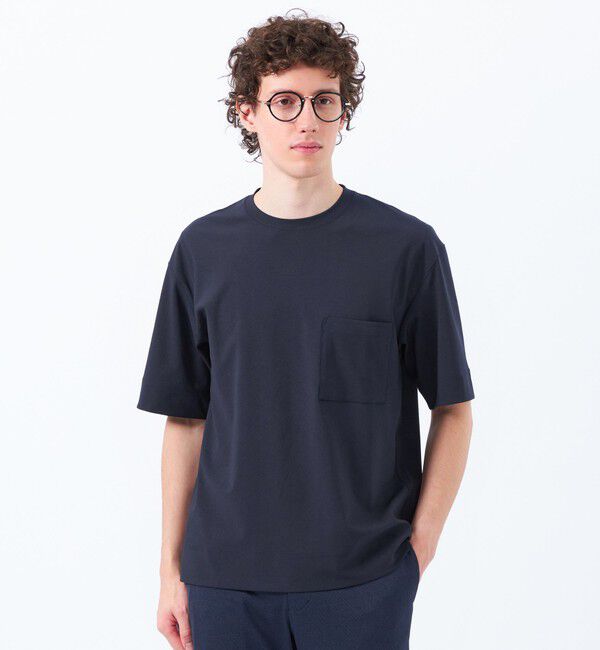 MACKINTOSH PHILOSOPHY「ドライフラットストレッチ クルーネック五分袖ポケT」|Tシャツ・カットソー|ネイビー