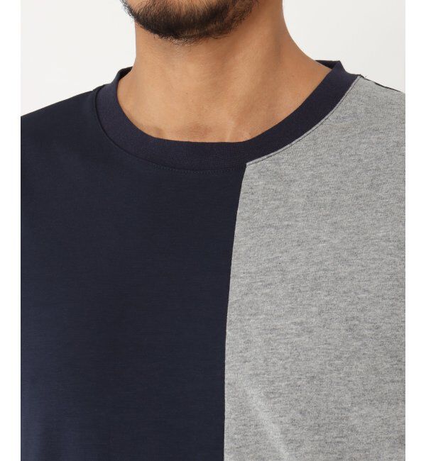 ikka「7分清潔ストレッチ切り替えT」|Tシャツ・カットソー|