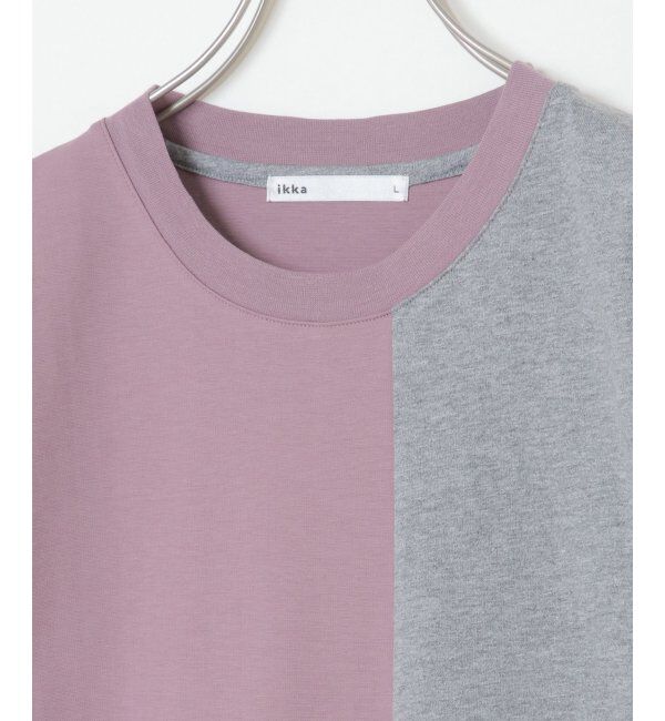 ikka「7分清潔ストレッチ切り替えT」|Tシャツ・カットソー|
