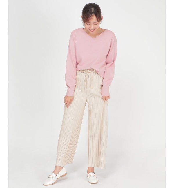 ikka「スウェードプリーツワイドパンツ」|その他|