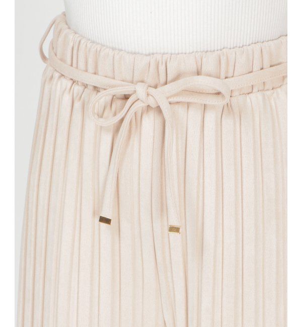 ikka「スウェードプリーツワイドパンツ」|その他|