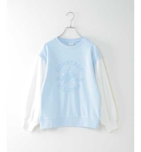 ikka kids「【キッズ】CONVERSE コンバース オールスター 袖レイヤートレーナー（130 ~160cm）」|Tシャツ・カットソー|スカイブルー