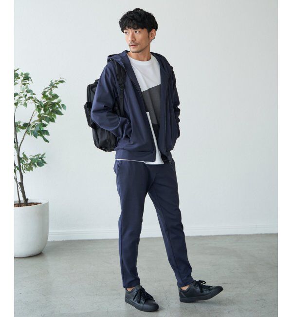 ikka「テックストレッチジップパーカー」|カーディガン|