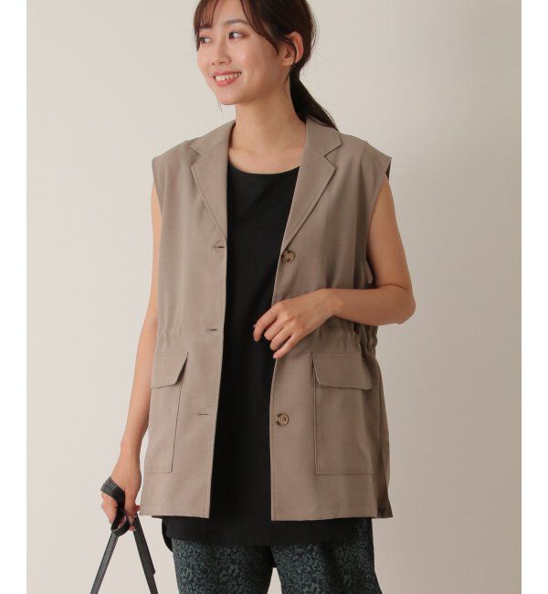 ikka「【雑誌 InRed 6月号掲載】【接触冷感／UVカット】コットンUSA裾ラウンドノースリプルオーバー」|タンクトップ|