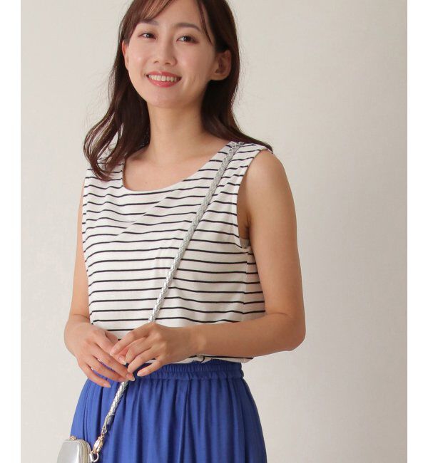 ikka「【雑誌 InRed 6月号掲載】【接触冷感／UVカット】コットンUSA裾ラウンドノースリプルオーバー」|タンクトップ|ソノタA