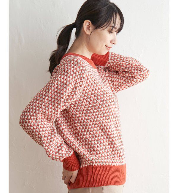 ikka「ツイード柄ニットプルオーバー」|プルオーバー|