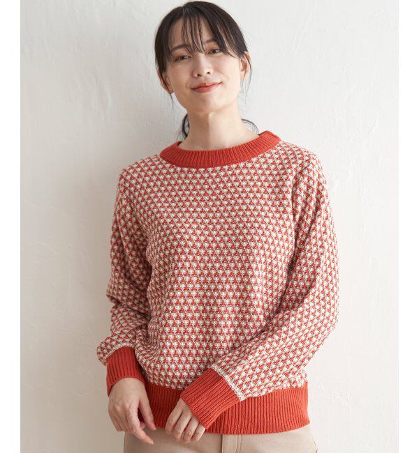 ikka「ツイード柄ニットプルオーバー」|プルオーバー|