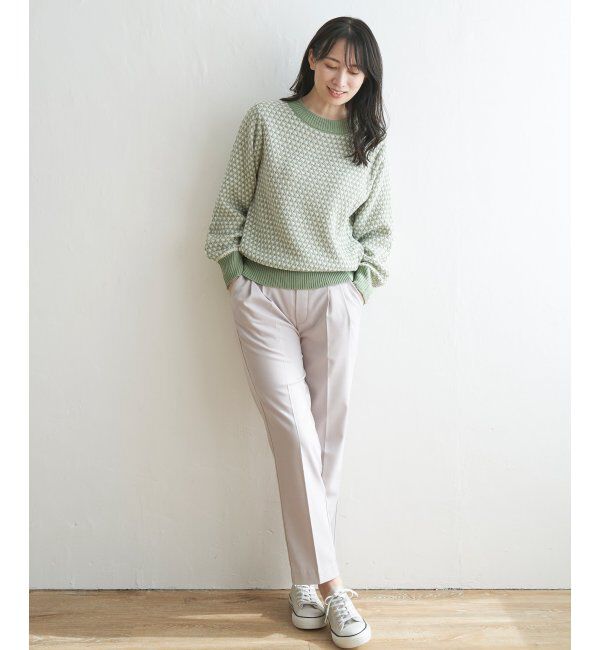 ikka「ツイード柄ニットプルオーバー」|プルオーバー|