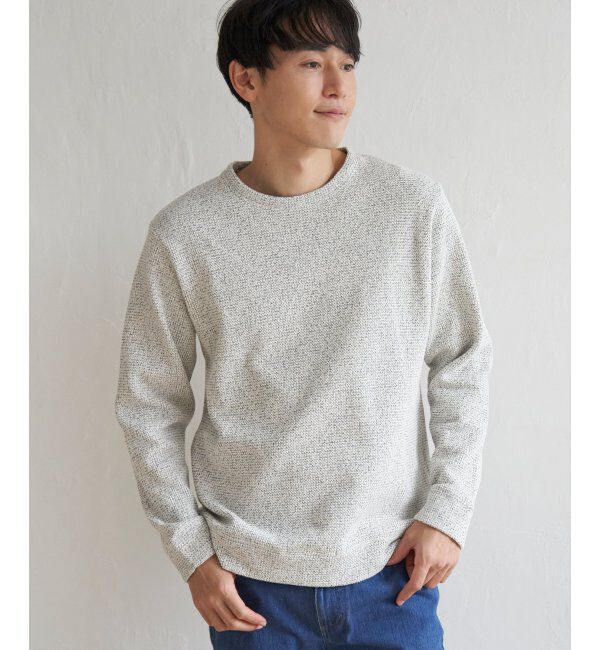 ikka「メランジ鹿の子裏起毛プルオーバー」|パーカー|