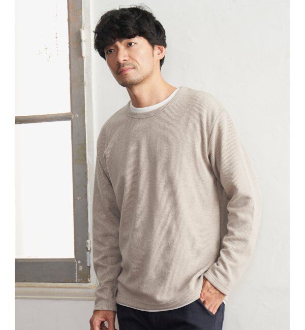 ikka「【2点セット】メランジ畦プルオーバーインナーセット」|パーカー|