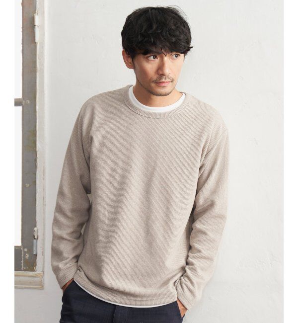 ikka「【2点セット】メランジ畦プルオーバーインナーセット」|パーカー|