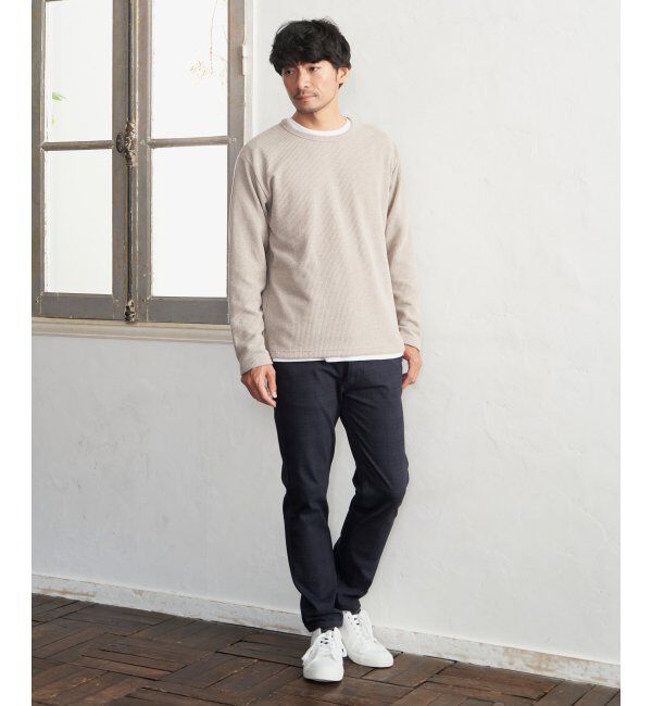 ikka「【2点セット】メランジ畦プルオーバーインナーセット」|パーカー|