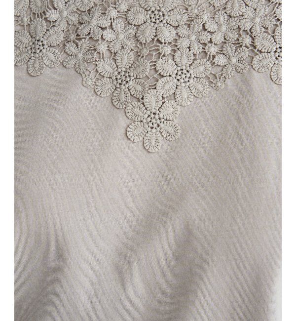 ikka「【接触冷感／UVカット】コットンUSA前後レースタンクトップ」|タンクトップ|