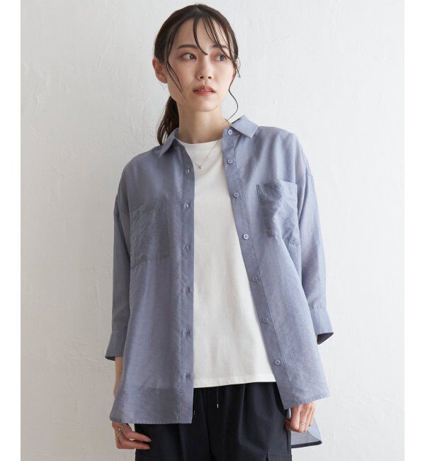 ikka「【2点セット】シアーシャツタンクアンサンブル」|シャツ・ブラウス|