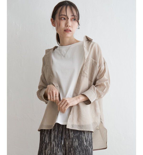 ikka「【2点セット】シアーシャツタンクアンサンブル」|シャツ・ブラウス|