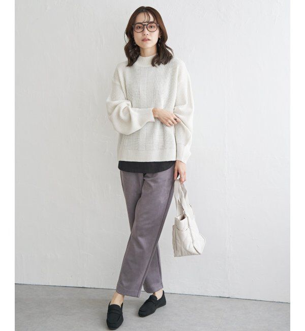 ikka「ラメ畦ハイネックニットプルオーバー」|プルオーバー|