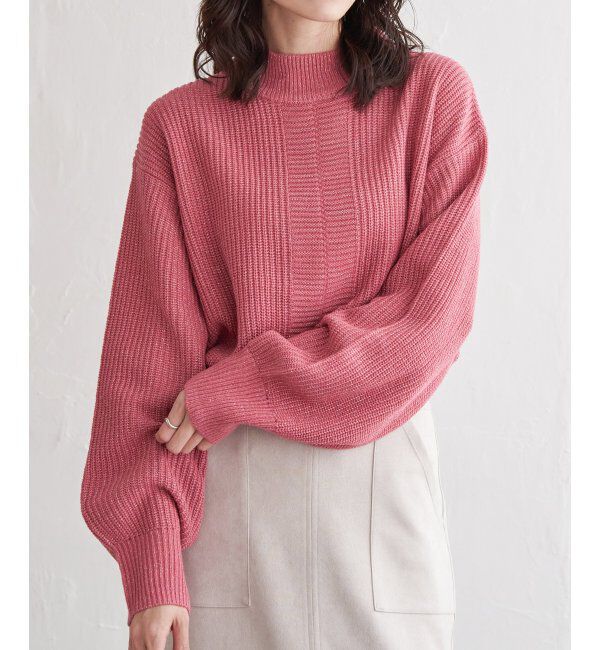 ikka「ラメ畦ハイネックニットプルオーバー」|プルオーバー|