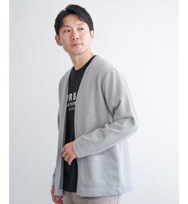 ikka「ダブルフェイスDRYカノコカーディガン」|カーディガン|グレー