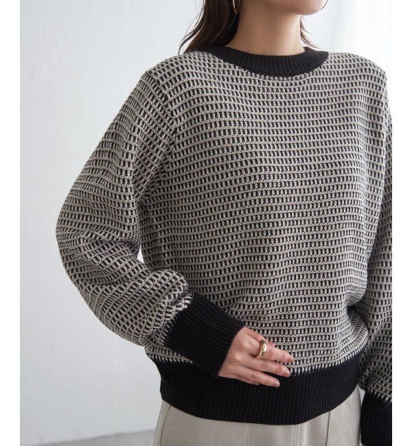 ikka「幾何ジャガードニットプルオーバー」|プルオーバー|