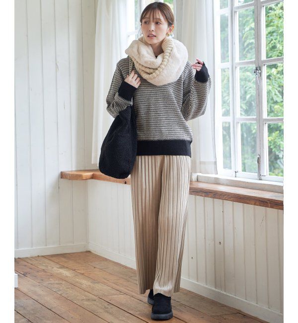 ikka「幾何ジャガードニットプルオーバー」|プルオーバー|
