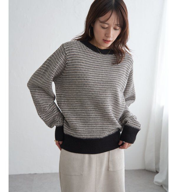ikka「幾何ジャガードニットプルオーバー」|プルオーバー|