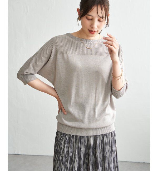ikka「洗えるドルマンニットプルオーバー」|プルオーバー|