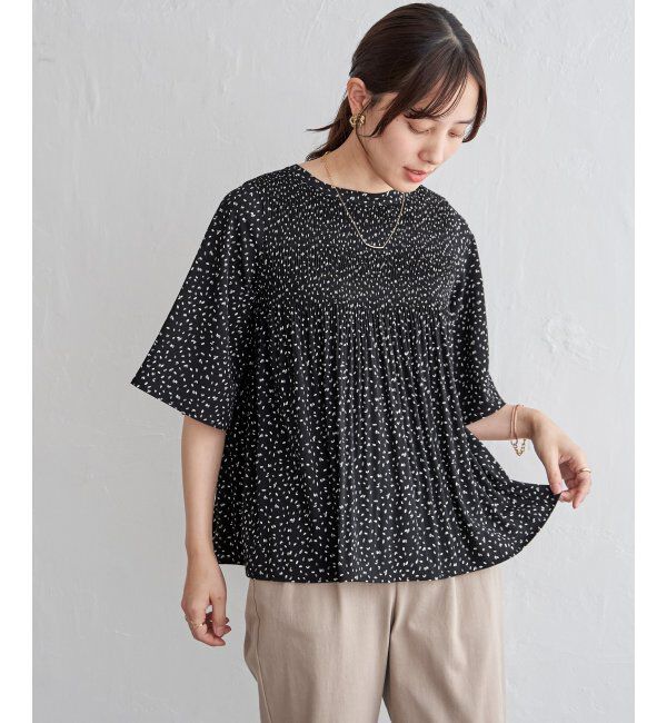 ikka「マジョリカ3段プリーツブラウス」|シャツ・ブラウス|ブラック