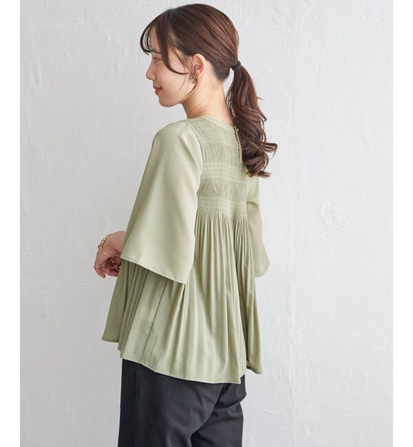 ikka「マジョリカ3段プリーツブラウス」|シャツ・ブラウス|