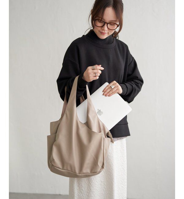 Lbc with Life「フェイクレザークリテバッグ」|その他|ベージュ