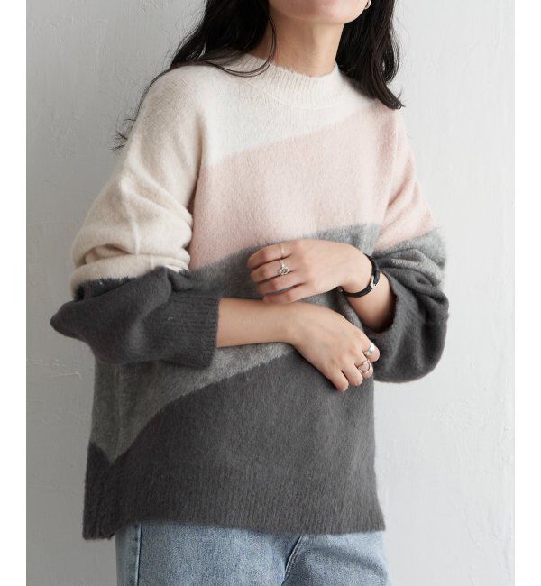 VENCE share style「ウール混モヘアタッチプルオーバー」|ニット・セーター|