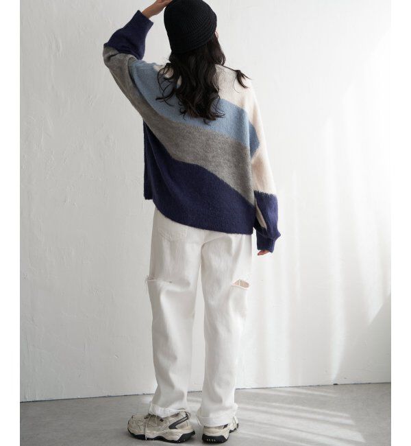 VENCE share style「ウール混モヘアタッチプルオーバー」|ニット・セーター|