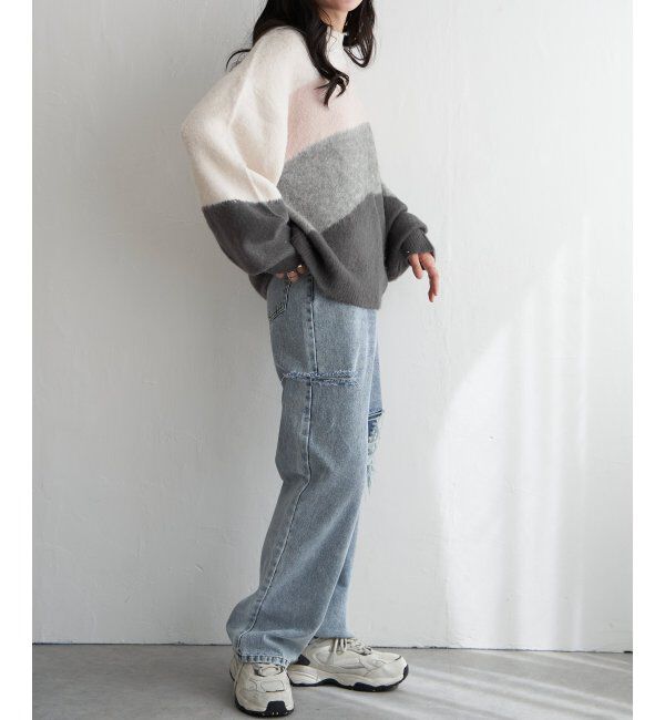 VENCE share style「ウール混モヘアタッチプルオーバー」|ニット・セーター|