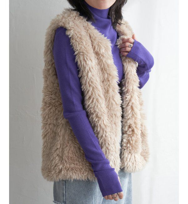 VENCE share style「ボリュームフェイクファーベスト」|ニット・セーター|