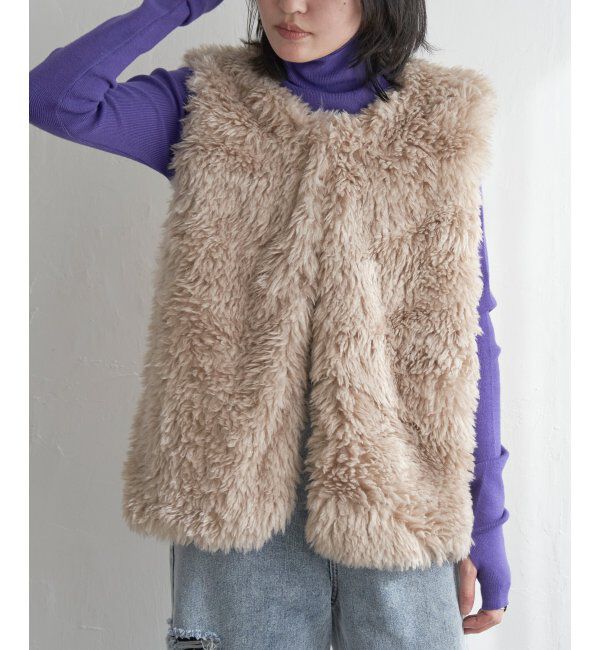 VENCE share style「ボリュームフェイクファーベスト」|ニット・セーター|