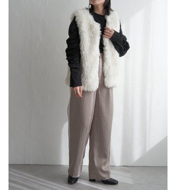 VENCE share style「ボリュームフェイクファーベスト」|ニット・セーター|