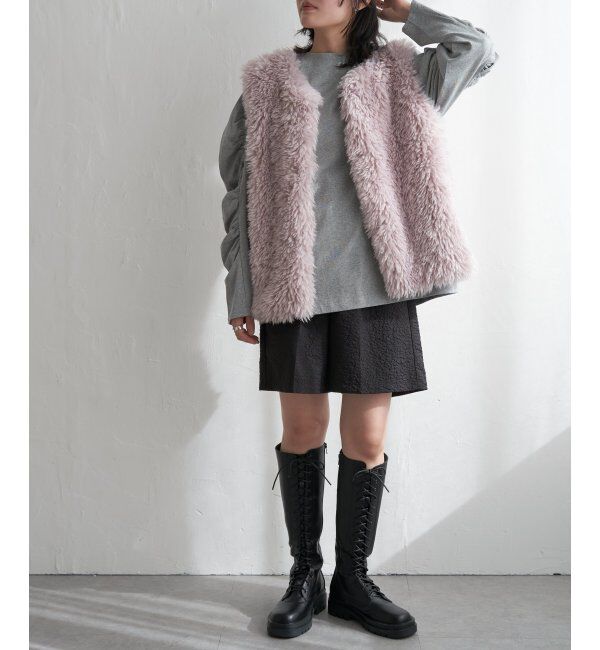 VENCE share style「ボリュームフェイクファーベスト」|ニット・セーター|